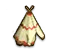 Dekoriertes weißes Tipi